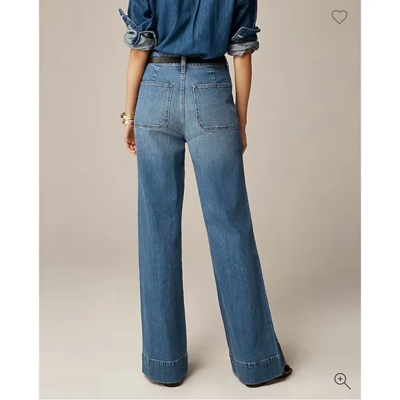 J. Crew Women’s High-rise Sailor Denim Trouser in 1996 Semi-stretch Size 34 NWT - Picture 2 of 11